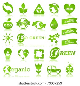 Glossy ecology icon set