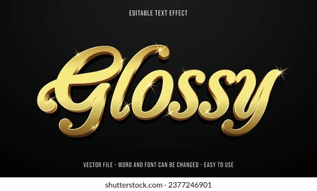 Glossy editable text effect, luxury text style