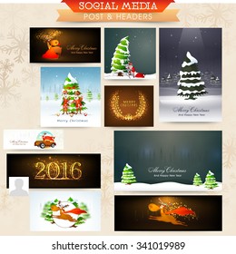 Glossy elegant social media post, ads, headers or banners for Merry Christmas celebration.