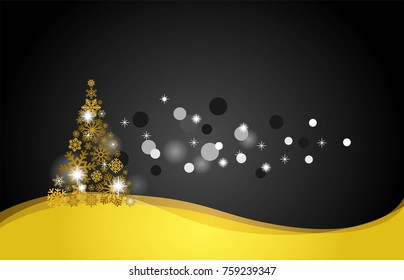 GLOSSY ELEGANTE CHRISTMAS BACKGROUND. CHRISTMAS TREES OF SNOW FLAKE ON WAVE LINES