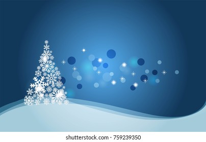 GLOSSY ELEGANTE CHRISTMAS BACKGROUND. CHRISTMAS TREES OF SNOW FLAKE ON WAVE LINES