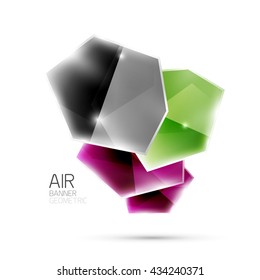 Elementos brillantes. Formas abstractas geométricas sobre el blanco. Antecedentes abstractos. Ilustración en blanco del vector