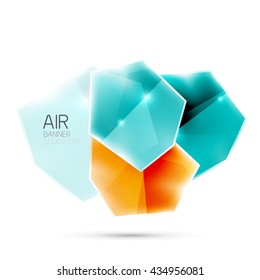 Glossy elements. Geometric abstract shapes on white. Abstract background. Vector blank illustration