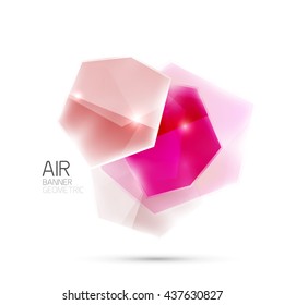 Glossy elements. Geometric abstract shapes on white. Abstract background. Vector blank illustration