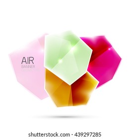 Elementos brillantes. Formas abstractas geométricas sobre el blanco. Antecedentes abstractos. Ilustración en blanco del vector