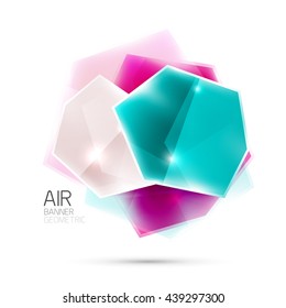 Elementos brillantes. Formas abstractas geométricas sobre el blanco. Antecedentes abstractos. Ilustración en blanco del vector