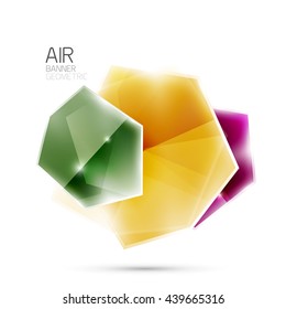 Glossy elements. Geometric abstract shapes on white. Abstract background. Vector blank illustration