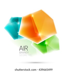 Glossy elements. Geometric abstract shapes on white. Abstract background. Vector blank illustration