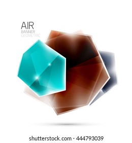 Glossy elements. Geometric abstract shapes on white. Abstract background. Vector blank illustration