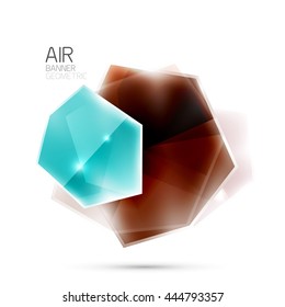 Glossy elements. Geometric abstract shapes on white. Abstract background. Vector blank illustration