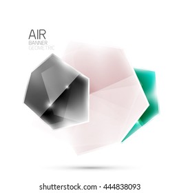 Glossy elements. Geometric abstract shapes on white. Abstract background. Vector blank illustration