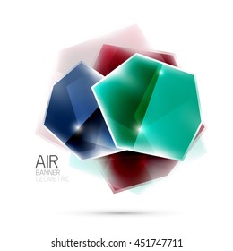 Elementos brillantes. Formas abstractas geométricas sobre el blanco. Antecedentes abstractos. Ilustración en blanco del vector