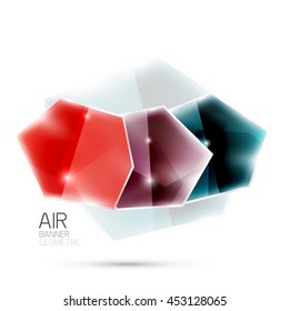 Glossy Elemente. Geometrische abstrakte Formen auf Weiß. Abstrakter Hintergrund. Vektorgrafik-Blinddarstellung