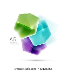 Elementos brillantes. Formas abstractas geométricas sobre el blanco. Antecedentes abstractos. Ilustración en blanco del vector