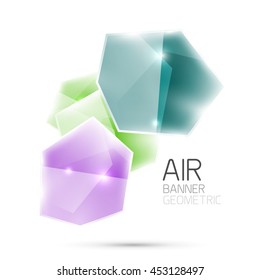 Glossy elements. Geometric abstract shapes on white. Abstract background. Vector blank illustration