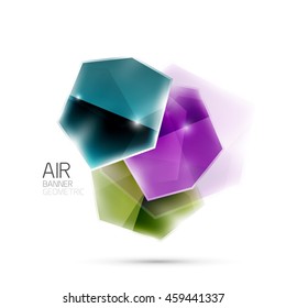 Elementos brillantes. Formas abstractas geométricas sobre el blanco. Antecedentes abstractos. Ilustración en blanco del vector