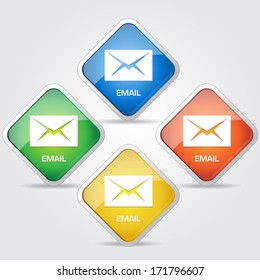Glossy Email Button Icon