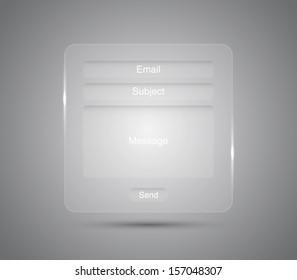 Glossy email form interface for websites (UI) or applications (app) for smartphones and tablets. Clean and modern style