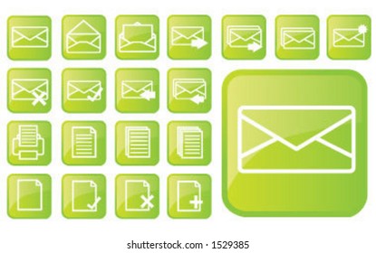 Glossy email and internet icons