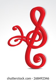 glossy embossed musical word vector illustration