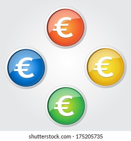 Glossy Euro Rounded Button Icon