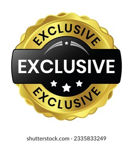 Glossy Exclusive Stamp, Exclusive Label, Exclusive Icon Vector Illustration With 3D Realistic Shiny Rubber Stamp