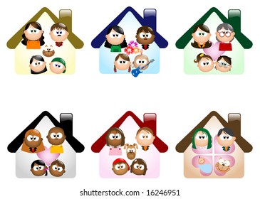 Glossy Family icons - Part 1 (vector)