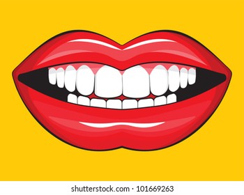 glossy female lips
