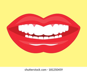 glossy female lips