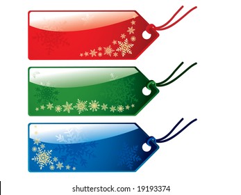 Glossy festive tags