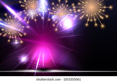 Glossy Fireworks Background Vector Illustration EPS10