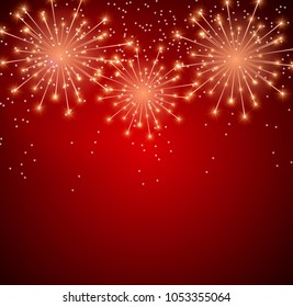 Glossy Fireworks Background Vector Illustration EPS10