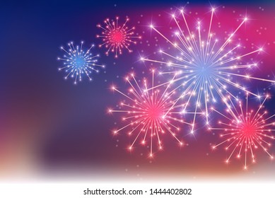 Glossy Fireworks Background Vector Illustration EPS10