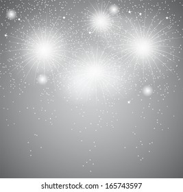 Glossy Fireworks Background Vector Illustration