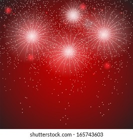 Glossy Fireworks Background Vector Illustration