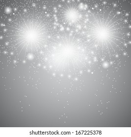 Glossy Fireworks Background Vector Illustration