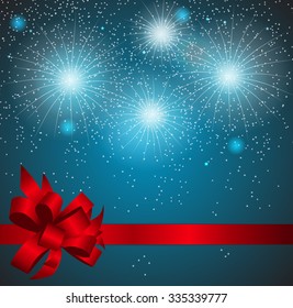 Glossy Fireworks Background Vector Illustration