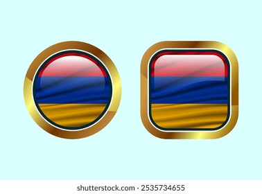 Glossy flag button of Armenia, High quality web button design