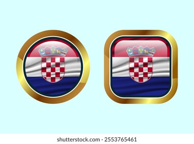 Glossy flag button of Croatia, High quality web button design