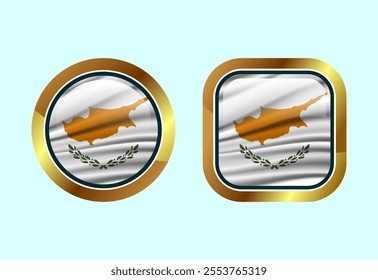Glossy flag button of Cyprus, High quality web button design