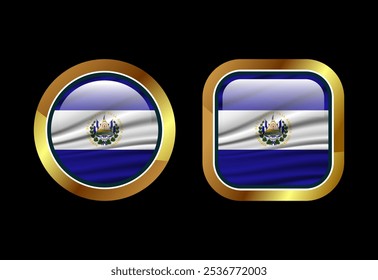 Glossy flag button of El Salvador, High quality web button design