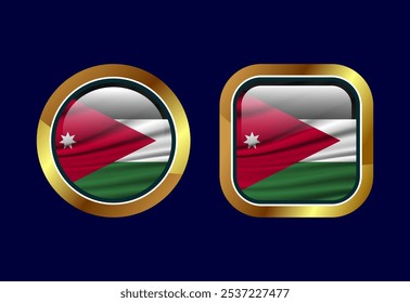 Glossy flag button of Jordan, High quality web button design