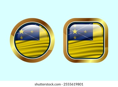 Glossy flag button of Niue, High quality web button design