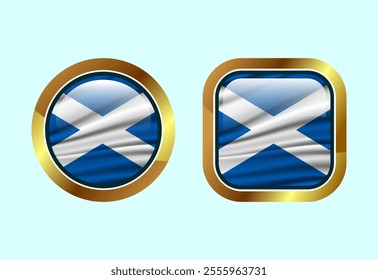Glossy flag button of Scotland, High quality web button design