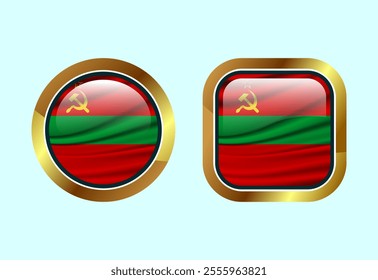 Glossy flag button of Transnistria, High quality web button design