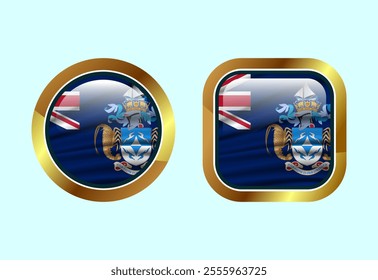 Glossy flag button of Tristan da Cunha, High quality web button design