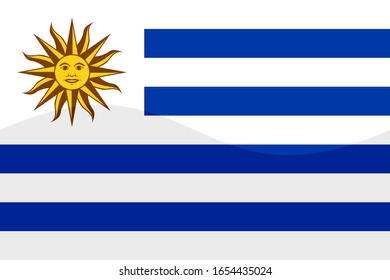 glossy flag of uruguay. vector background