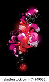 glossy floral vector