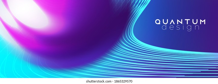 Glossy Fluid Shape. Techno-futuristisch verdrehter High-Tech-Hintergrund. Neon ulra violette Farben. Smoky lebhafter Wirbelstrom. Abstrakte ai big data flow Vektorvorlage. 