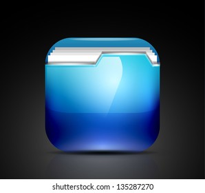 Glossy folder icon / mobile app button